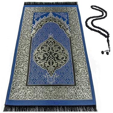 Imagem de BAYKUL Tapete de oração muçulmano, tapetes de oração turcos islâmicos, ótimos presentes do Ramadã, tapete de oração para mulheres e homens, tapete islâmico, tapetes portáteis para muçulmanos, tapetes