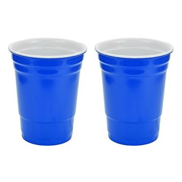 Imagem de Fairly Odd Novelties Copo azul de 473 ml feito de melamina, embalagem com 2 unidades, Living It grande para beber sozinho ou com um amigo