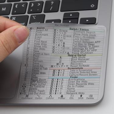 Imagem de YINOVEEN Adesivo de atalho para teclado do sistema Mac OS, nova bandeira para MacBook Pro 13-16 polegadas 13/14/16/MacBook Air 13 M1/M2, iMac 21 24 27 adesivo de atalho transparente