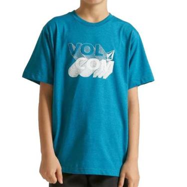 Imagem de Camiseta Volcom Shifty Sm24 Masculina Mescla Azul