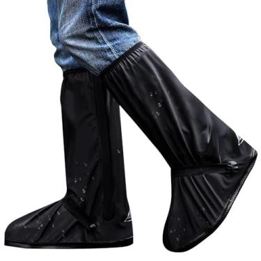 Imagem de VBoo Capas de sapato com zíper padrão longo à prova d'água capas de sapato reutilizáveis de ciclismo galochas para chuva e neve ao ar livre jardim etc, botas de chuva para homens mulheres crianças
