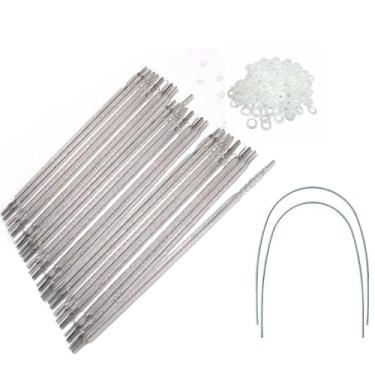 Imagem de Kit Borracha De Aparelho Ortodôntico Cristal Transparente 500 Unidades (05 Palitos) + 02 Fios Prata Original