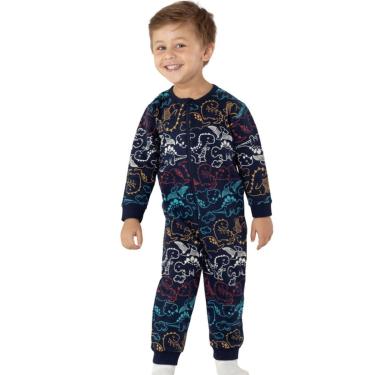 Imagem de Macacao Brandili moletom flanelado dinossauro 100% algodao-Masculino