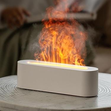 Imagem de YALEDI - Difusor de chama para lareira, difusor de óleo essencial de aromaterapia, humidificador ultrassónico de névoa fria de 150 ml para quarto, escritório, casa, ioga, temporizador e desligado