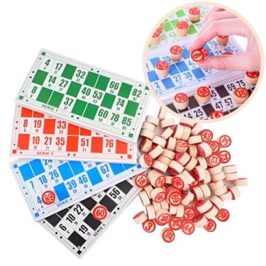 Imagem de Grupo ShopMix, Jogo De Bingo Pedras Numeradas Madeira 48 Cartelas