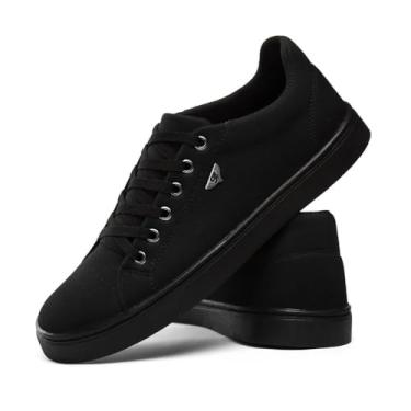 Imagem de Sapatenis Tenis Casual Masculino Basico Liso Confortavel (Preto, BR, Adulto, Numérico, 42)