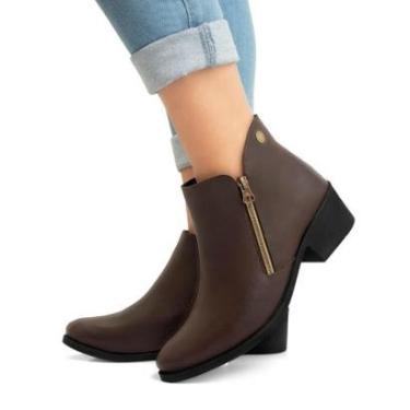 Imagem de Bota Jcl Store Casual Coturno Salto Baixo Zíper Country Chelsea Feminina-Feminino