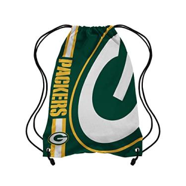 Imagem de FOCO Mochila com cordão logotipo grande NFL Fanshop, Mochila com cordão com logotipo grande, Logotipo grande listrado., One Size