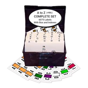 Imagem de Alphabet Labels for File Folders, A to Z plus Mc Complete Set with File Box and Indexes, Doctor Stuff, 225 Stickers of Each Letter, 6075 Labels, Jeter 7100 - JTAM Series Compatible Alpha Stickers