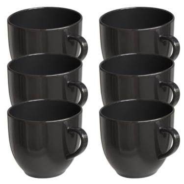 Imagem de Jogo 6 Xicara Café Chá 170ml Colorida Porcelana (Preta)