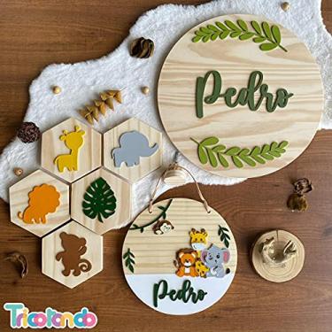 Imagem de Kit - Flâmulas - Safari - Enfeite para Quarto e Porta Maternidade - 08 Peças