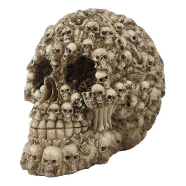 Imagem de Ebros – Estátua de caveira e esqueleto de esqueleto de esqueleto e caveira de quintal de crânios, escultura de estatueta de 14,7 cm de comprimento – Estátua decorativa de esqueletos de caveiras de Ossuary
