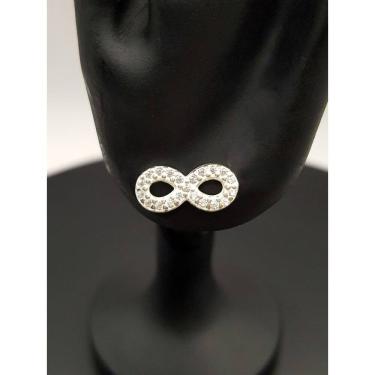 Imagem de Brinco Prata 925 Infinito Cravejado Zircônia