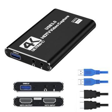 Imagem de dobestyou Placa de captura 4K para streaming, gravação e jogos – Dispositivo de captura de vídeo HDMI com USB 3.0, 1080p 60fps, zero latência para PS5, Xbox, Switch, OBS, PC, Mac – Plug & Play, sem