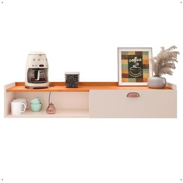 Imagem de Aparador Buffet Suspenso Moderno Decor 1 Porta Nicho Organizador Sala Estar Jantar Área Café – RPM