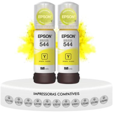 Imagem de Kit 2 Refis De Tinta Amarela T544 Original Epson L1250 L3250 L1110 L12
