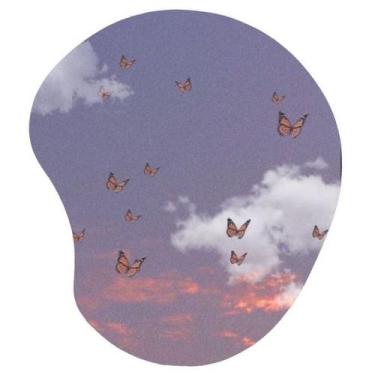 Imagem de Mouse pad borboletas no céu com apoio - JDM