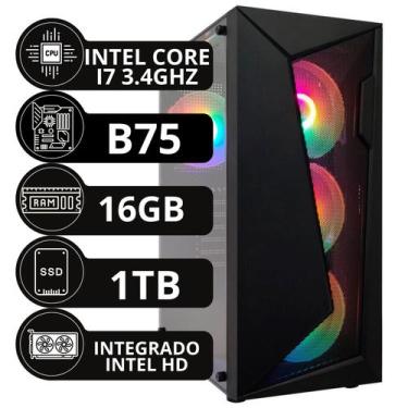 Imagem de Cpu Pc Gamer Intel Core I7 3.4ghz 16gb Ssd 1tb 500w - Option Soluções 