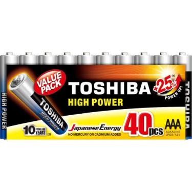 Imagem de Kit 40 Pilhas Alcalinas Toshiba AAA High Power LR03GCP