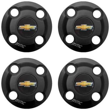 Imagem de 4Un Calota Centro Roda Onix Prisma Spin Preto Fosco Com Logo - sofisti