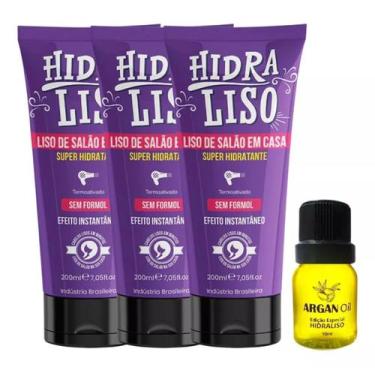 Imagem de 3 Hidraliso Progressiva de Chuveiro Liso de Salão em Casa + Argan Oil 