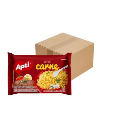 Imagem de Macarrão Instantâneo Lámen Sabores Apti Miojo 85g Caixa 50 Un., Carne