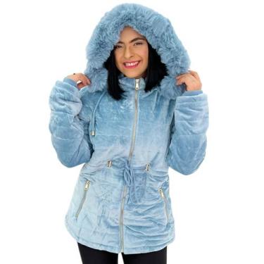 Imagem de Casaco Parka Sobretudo Peluciado Paca Aveludada Com Pelo - Anj Modas, 