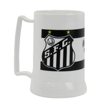 Imagem de Caneca Branca Gel Isolante Térmico 400ml - Santos - Tasco