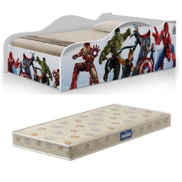Imagem de Mini Cama Carro Juvenil Vingadores com Colchão - Frausto