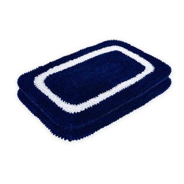 Imagem de Kit 2 Tapetes 60cm x 40cm Frufru Multiuso Malha Gel Decoração Sala Qua