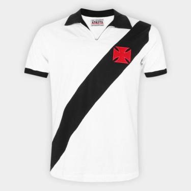 Imagem de Camisa Polo Retrô Vasco 1960 Athleta Masculina, Branco, GG
