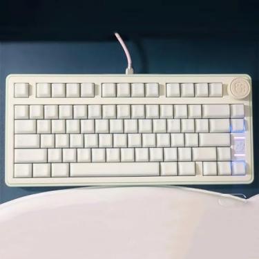 Imagem de Conjunto de teclas translúcidas de 114 teclas de jade branco PBT Doubleshot Cherry Profile Conjunto de teclas translúcidas adequado para 60% 65% 75% teclado mecânico Cherry Mx Switches