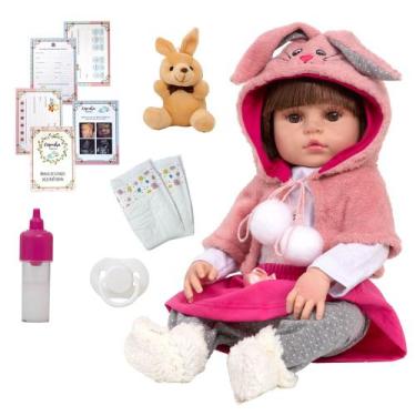 Imagem de Bebê Reborn Coelhinha 100% Vinil Siliconado Pode Dar Banho - Cegonha R