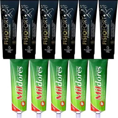 Imagem de Kit 6 Pomada Massageadora Fisiofort Premium 150g + 5 Creme Para Massag
