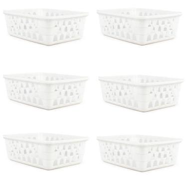 Imagem de Kit 6 Cestos Multiuso Organizador Pequeno Branco 16x12x6Cm - 123 Organ