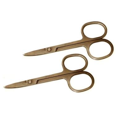 Imagem de 2 Tesourinhas Corte Unha Curva Flex Aço Inox Bebê - NAVY+PRO