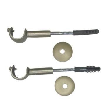Imagem de Kit 2 suportes simples para varão comum 19mm - fosco/titânio - DECOR L