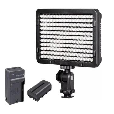 Imagem de Iluminador 160 Leds KIT carregador Bat Pro P/ Filmadora E Dslr Canon N