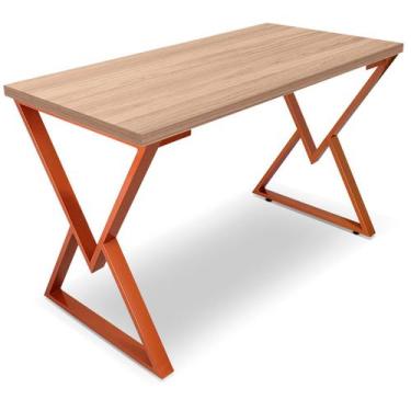 Imagem de Mesa P/ Escritório Jantar Gamer Daloa 1,00x0,60 Em Aço Tampo Em Madeir