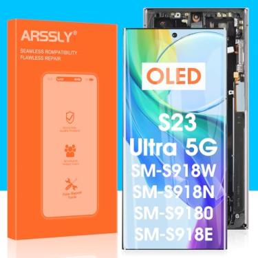 Imagem de Substituição de tela OLED para Samsung Galaxy S23 Ultra 5G - para Samsung S23 Ultra LCD Display para Galaxy S23 Ultra LCD digitalizador touch screen painel de vidro com moldura SM-S918B SM-S918U
