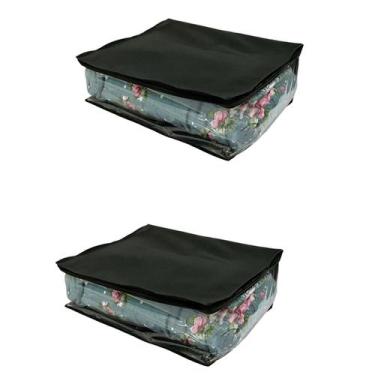 Imagem de Kit 2 Organizador Maleiro de Guarda Roupa e Gavetas Preto M - 123 Orga