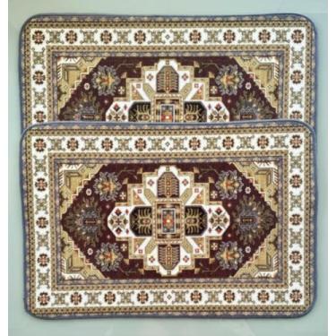 Imagem de Kit 2 Tapete Estampado Indiano Antiderrapante 40x60 Kasilar - Kasilar 