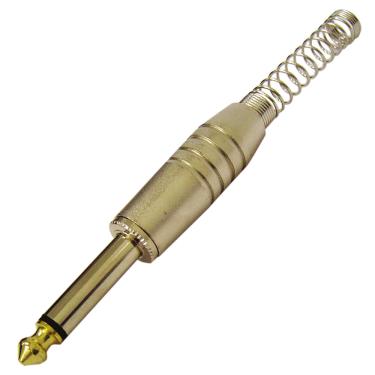 Imagem de Plugue P-10 Mono CSR SK-122 Ponta Dourada Metal com Mola