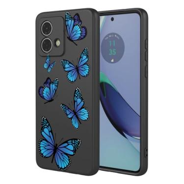 Imagem de HTXWXJC Capa de telefone para Moto G84, Motorola G84 XT2347 capa à prova de choque flexível bumper TPU capa macia padrão borboleta capa de telefone para Motorola Moto G84 borboleta preta