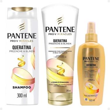 Imagem de Kit Pantene Pro-V Miracles Queratina: Shampoo 300ml, Condicionador 250