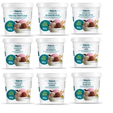 Imagem de 06 Base Sabor Fabricação Sorvetes Geladinhos Vários Sabores Alto Rendi