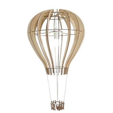 Imagem de Luminária Teto tipo Pendente BALÃO MDF - Completa - CORALISA, MDF CRU