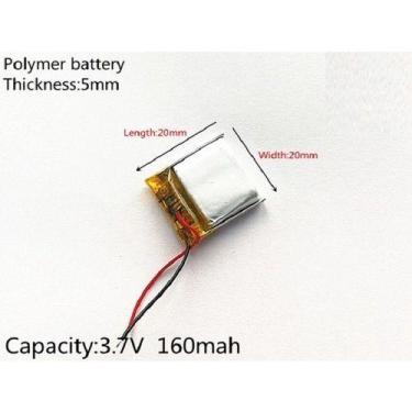 Imagem de Bateria C/2 Fios  3,7v 160mah  5mm X 20mm X 20mm 502020  - KMIG