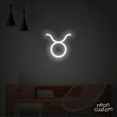 Imagem de luminaria letreiro Neon Led Signo Touro 50x55 luminoso decoração p/ se