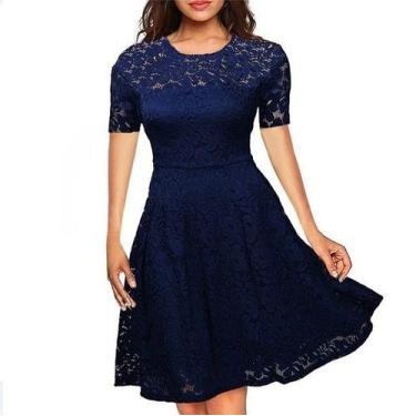 Imagem de Vestido Renda Madrinha Formatura Festa  Casamento Civil Rodado - Shoop